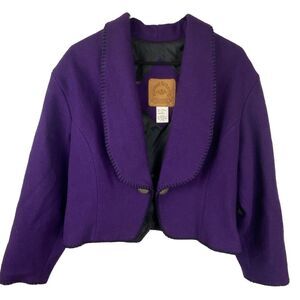 Midwest Garment Co Purple Wool Blend Bolero Jacket Women's Size Large